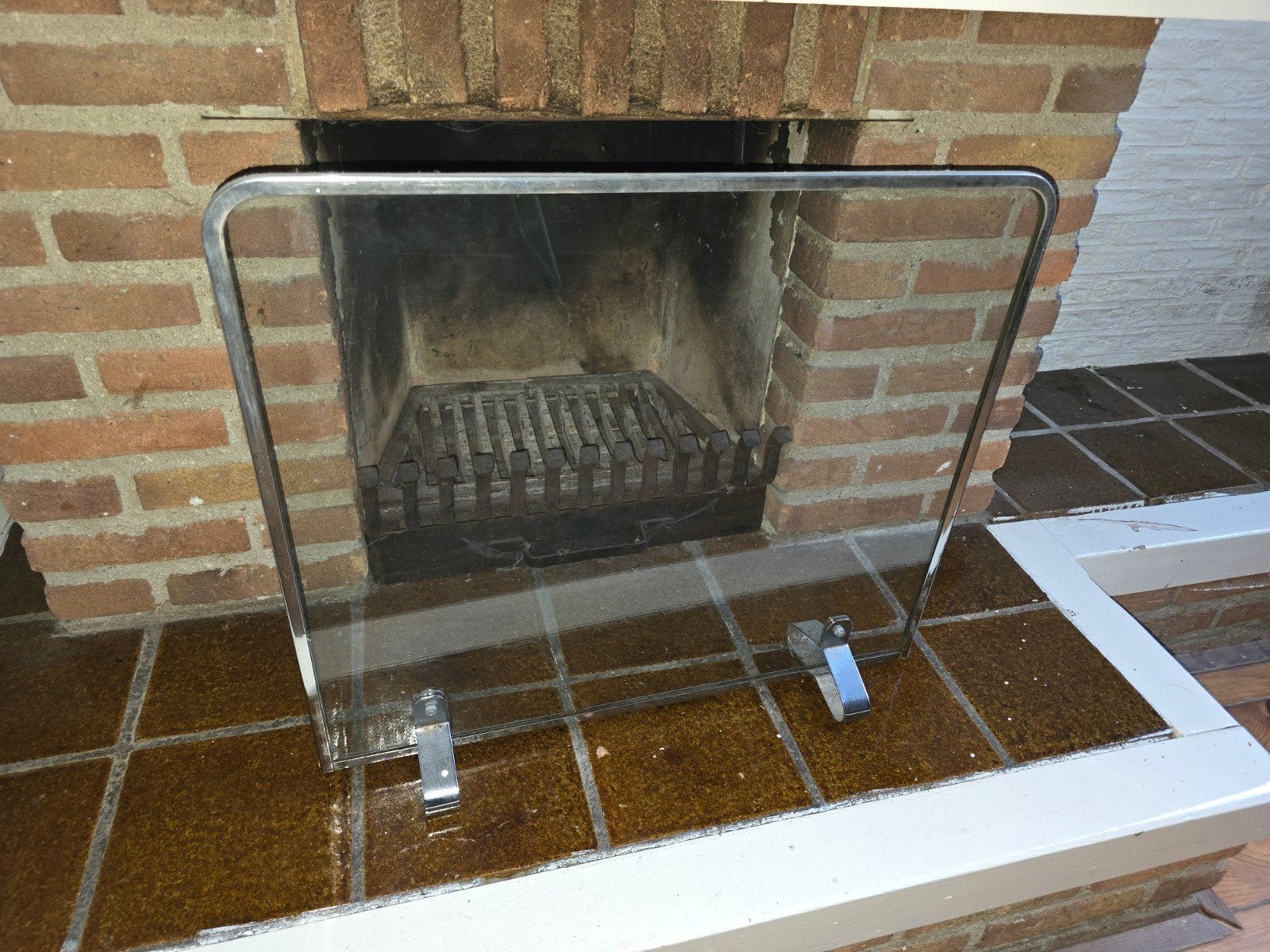 glazen spatscherm openhaard, Ophalen, Houthaard