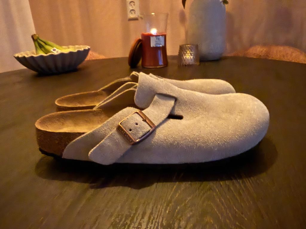Birkenstock Boston Taupe suede, Ophalen of Verzenden, Nieuw, Bruin, Sandalen of Muiltjes
