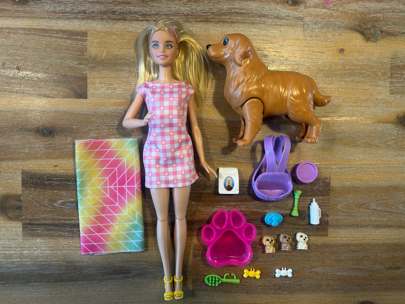 Barbie met hond en puppy's - Speelset, Ophalen of Verzenden, Gebruikt, Barbie