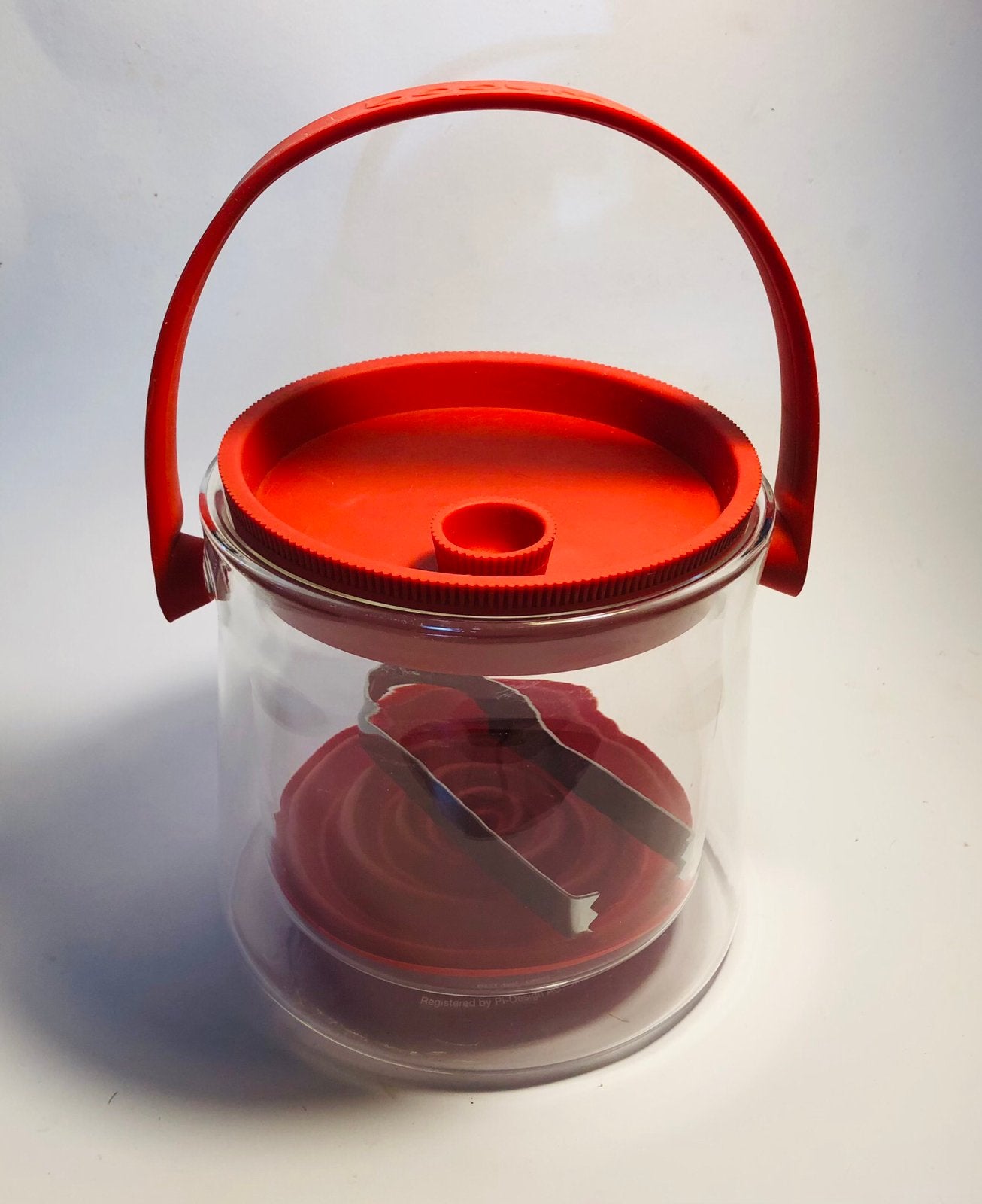 Bodum COOL ice-bucket, ijsemmer, met tang, rood, Ophalen of Verzenden, Zo goed als nieuw