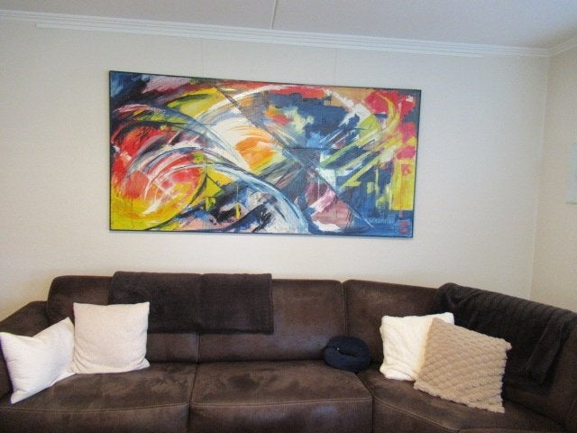 Abstract olieverfschilderij, Ophalen