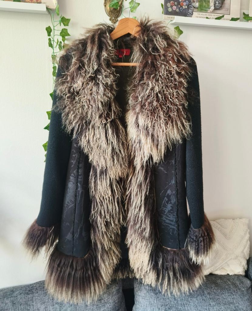 Penny Lane Afghaanse jas met Mongolian fur, Penny Lane, Zwart, Ophalen of Verzenden, Zo goed als nieuw