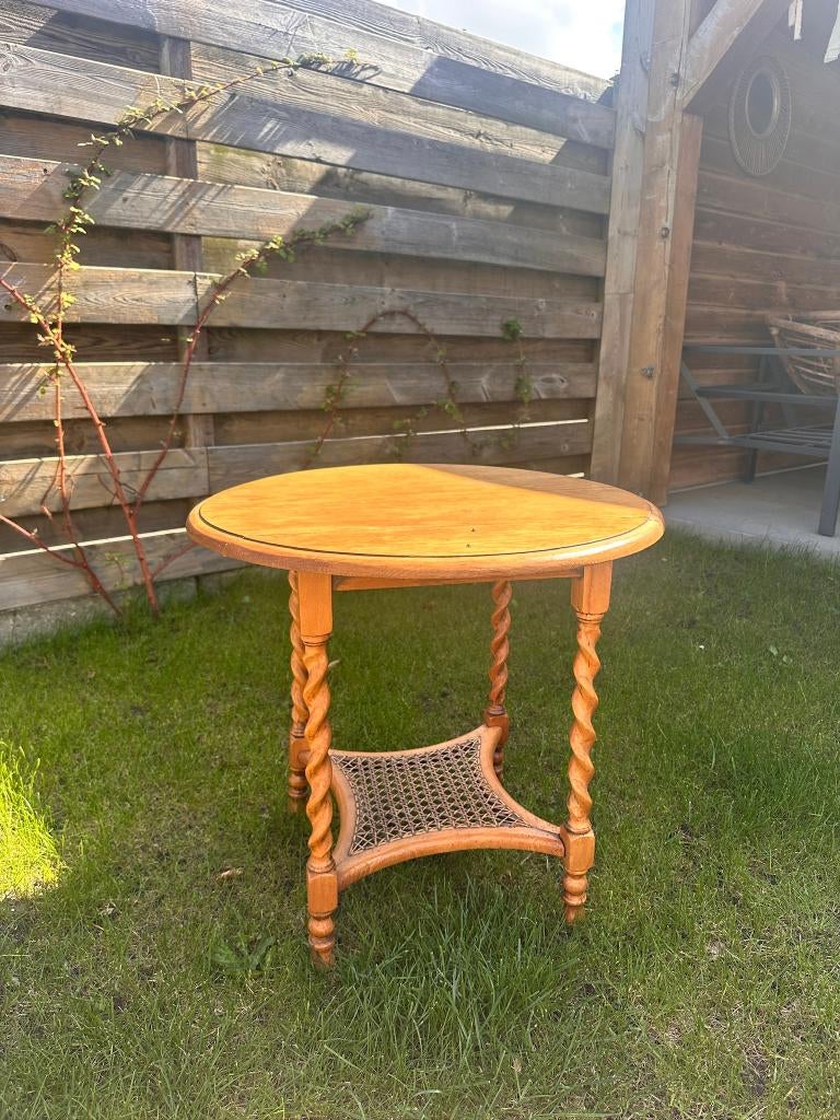 Bijzettafel hout, Boho trouwdecoratie bruiloft vintage wedding decor, Rond, 55 tot 75 cm, Zo goed als nieuw