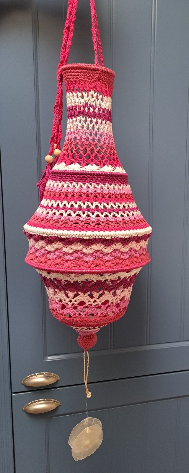 Unieke handgemaakte gehaakte lantaarn - Roze tinten, Bohemian, Overige merken, Roze, Ophalen of Verzenden