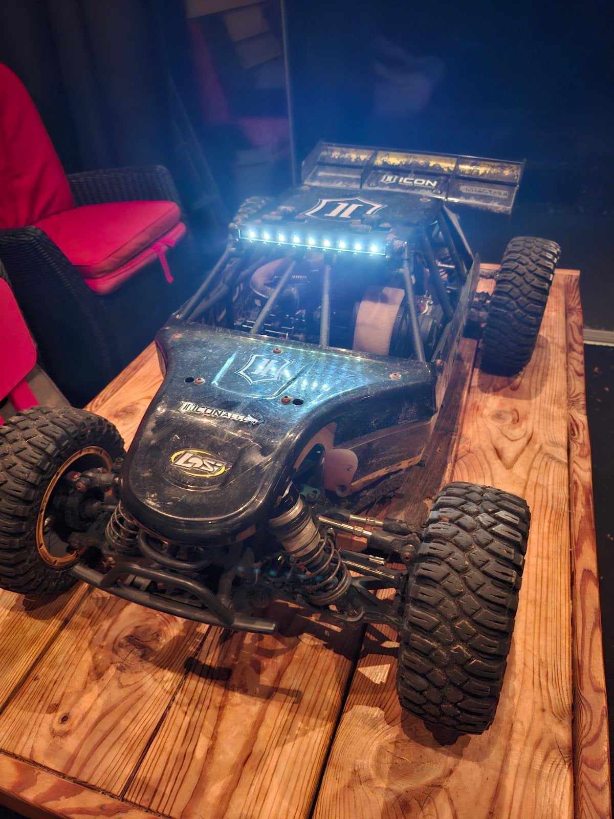 Losi DBXL 32cc 4WD RC Auto met Zender en Boek, Gebruikt, Auto, Groter dan 1:32, Ophalen
