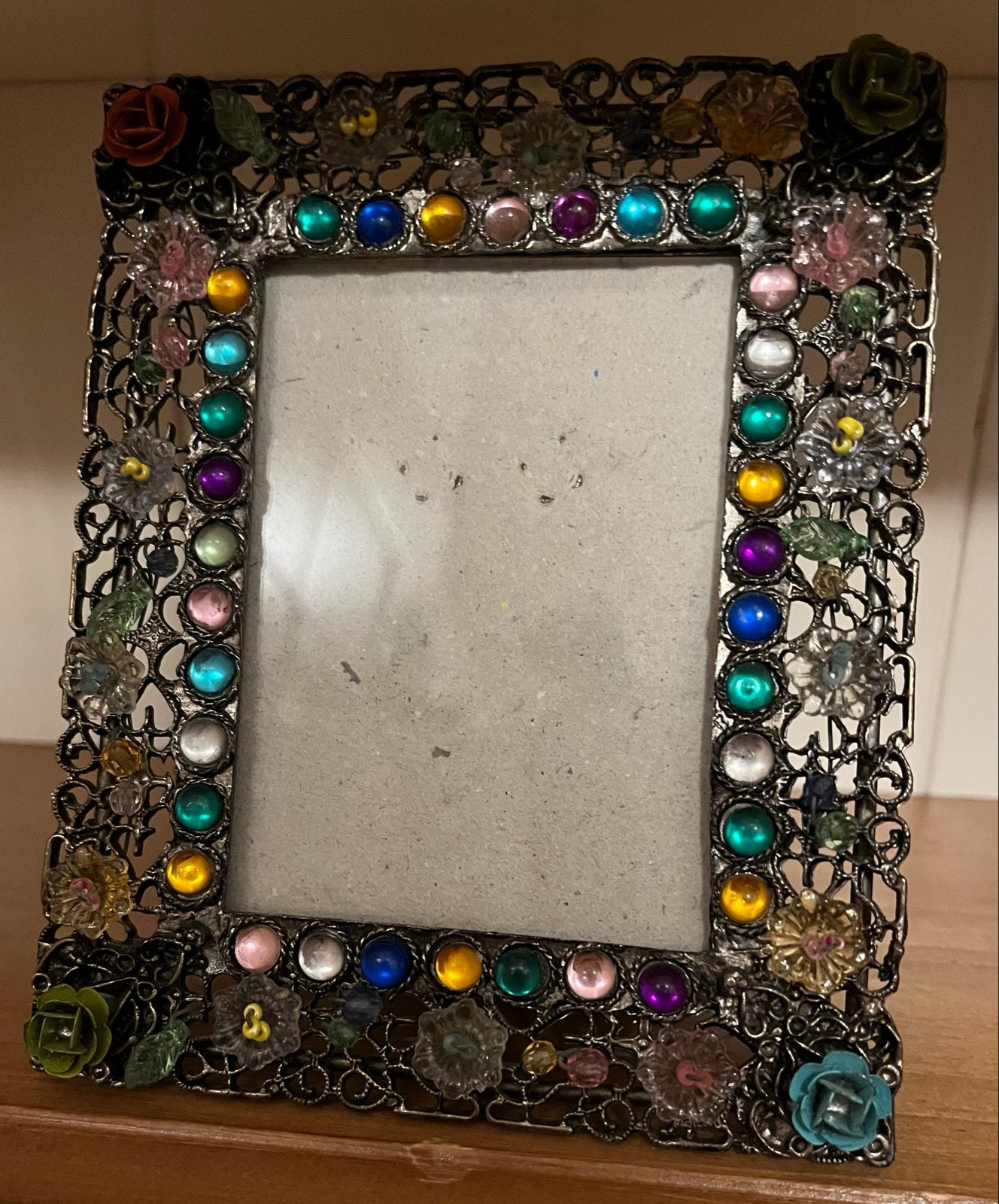 Fotolijst 11x13 cm met kleurrijke versieringen, Audio, Tv en Foto, Fotografie | Fotolijsten, Zo goed als nieuw, Standaard fotolijst