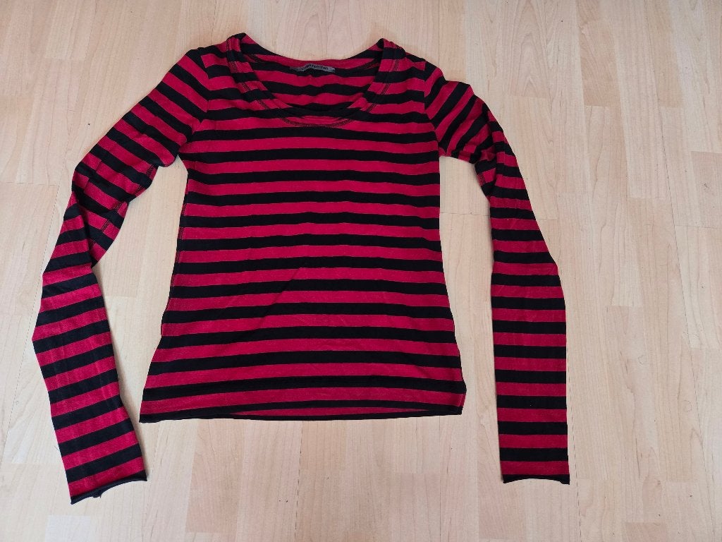 Cora Kemperman rood-zwart gestreept shirt , maat L, Maat 38/40 (M), Lange mouw, Meerkleurig, Verzenden