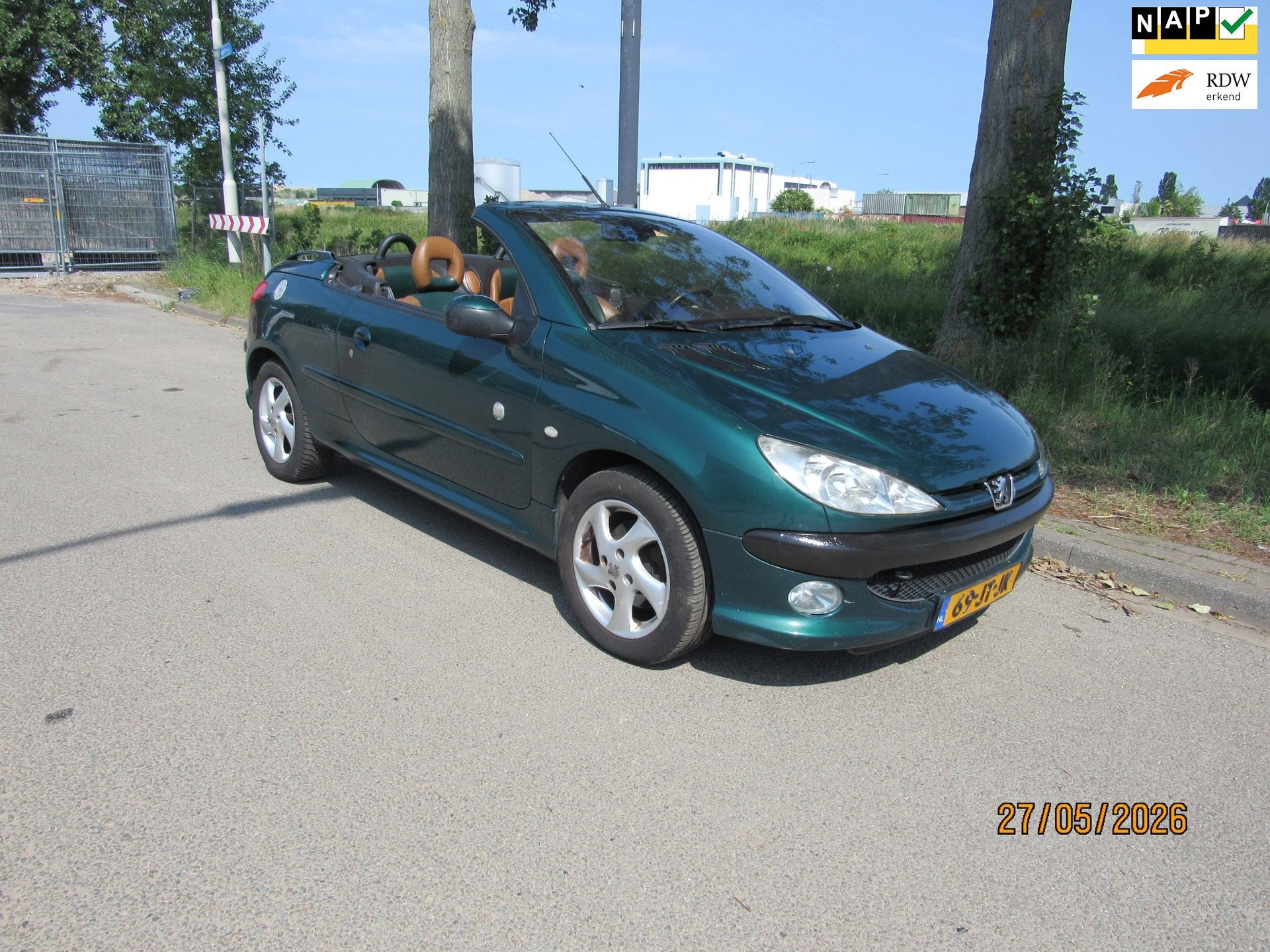 Peugeot 206 CC 1.6-16V Roland Garros,leer,airco, Auto's, Voorwielaandrijving, Gebruikt, 4 cilinders, Cabriolet