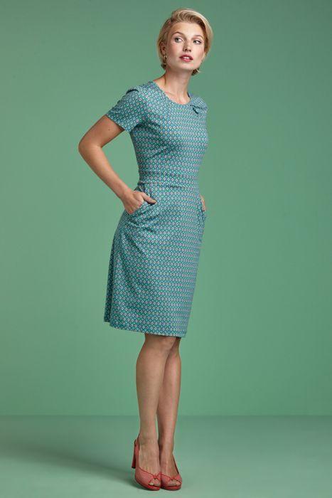 Zgan King Louie Mona Dress Trapani Dolphin Blue S, Overige kleuren, Ophalen of Verzenden, Zo goed als nieuw, Knielengte