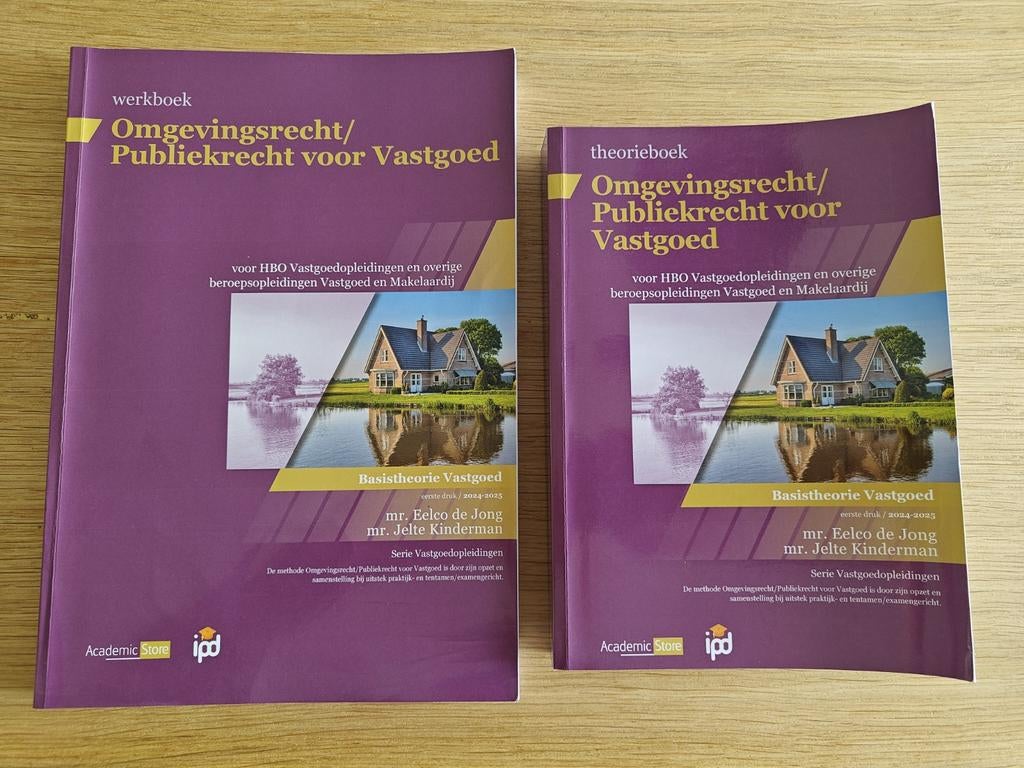 Omgevingsrecht/Publiekrecht voor Vastgoed Werkboek & Theorie, Boeken, Nieuw, Mr. Eelco de Jong, mr. Jelte Kinderman, Beta, HBO