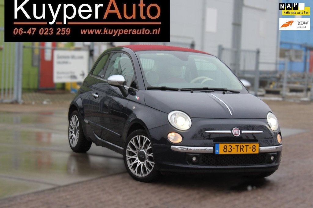 Fiat 500 C 0.9 TwinAir Lounge AUTOMAAT CABRIO LEDER PARKEERS, Auto's, Fiat, Euro 5, 86 pk, Gebruikt, 31 €/maand