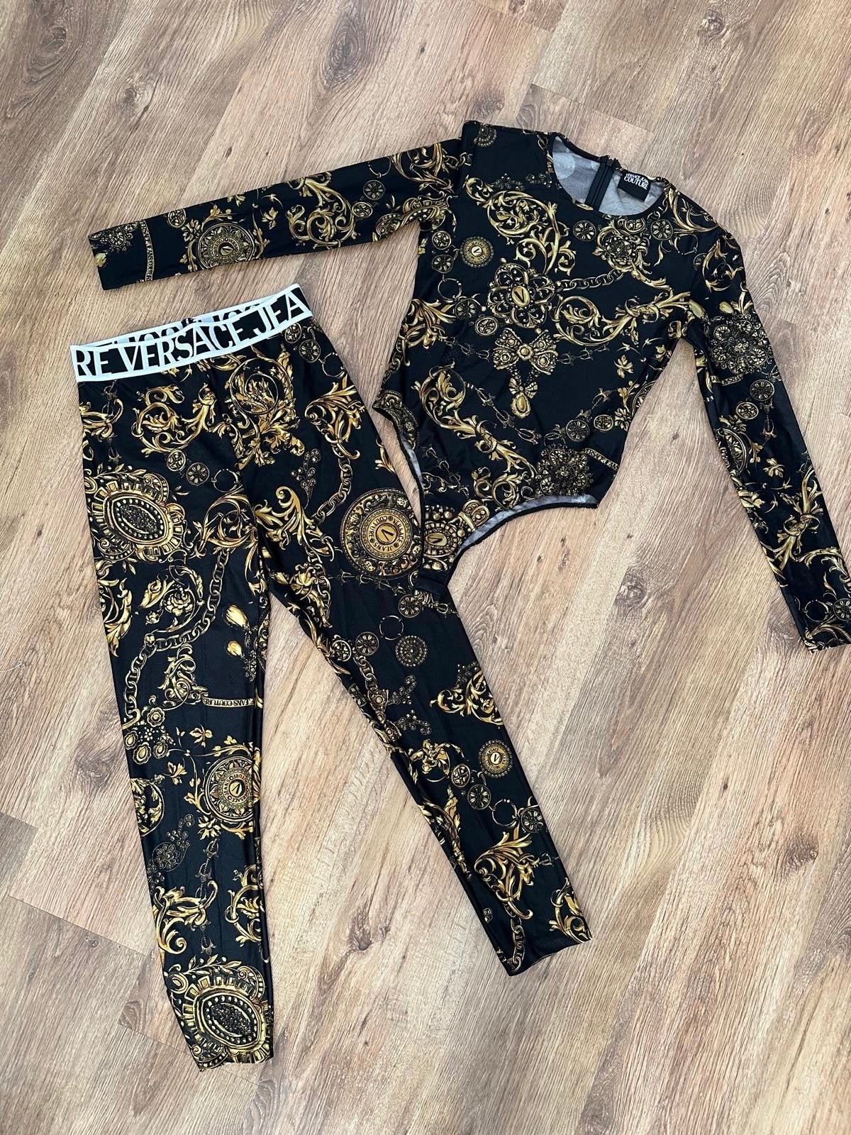 Versace Jeans Couture set - Legging en Bodysuit, Zwart, Ophalen of Verzenden, Zo goed als nieuw, Maat 36 (S)