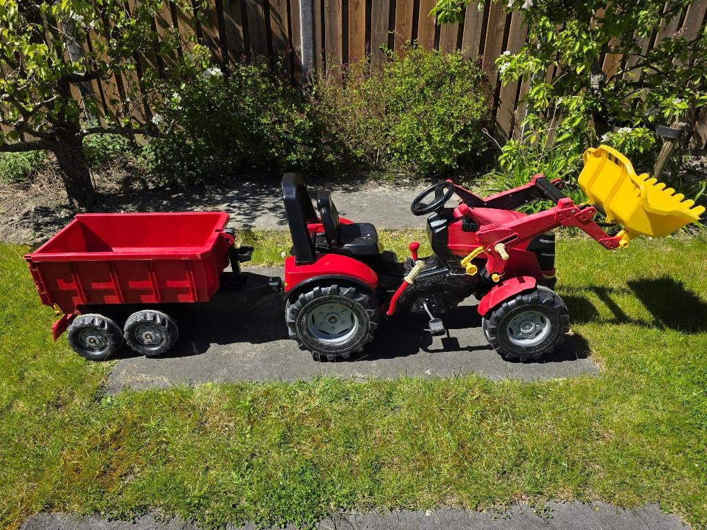 Rollytoys traptrekker met aanhanger, Ophalen, Gebruikt, Overige merken, Met kar of aanhanger