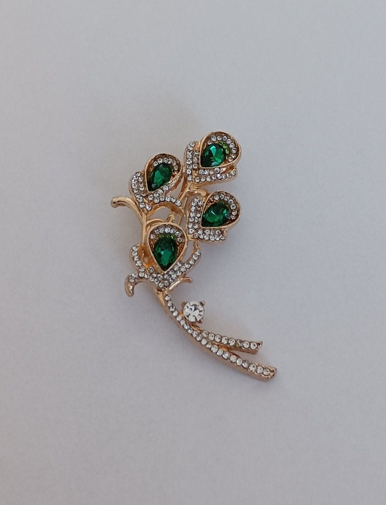 Pauwenveer broche, Overige materialen, 4 tot 7 cm, Overige kleuren, Nieuw