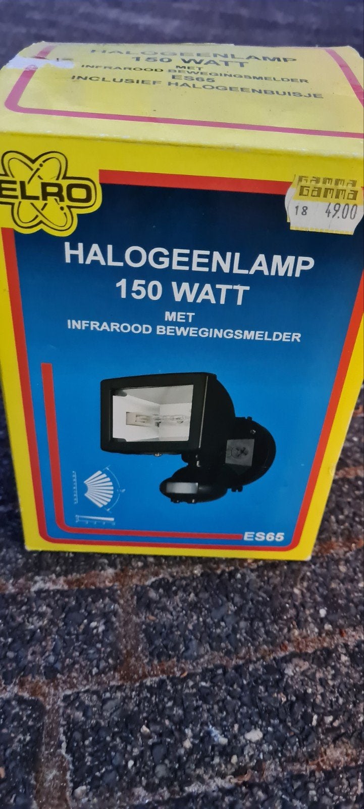 Halogeenlamp 150W met bewegingsmelder - Nieuw in doos, Metaal, Met sensor, Overige merken, Zwart