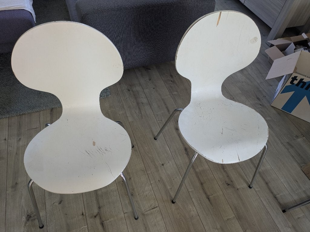 GRATIS AFHALEN – 2 stoelen, Huis en Inrichting, Ophalen, Gebruikt, Wit, Twee