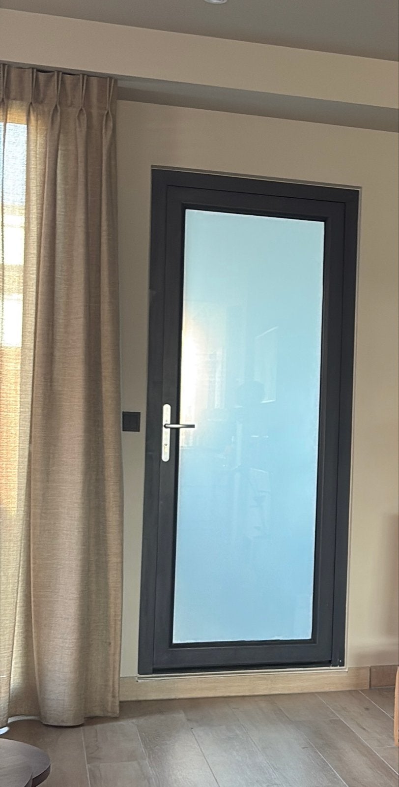 Stalen deur met melkglas en driepuntsslot (208x83cm), Ophalen, Gebruikt, 80 tot 100 cm, Buitendeur