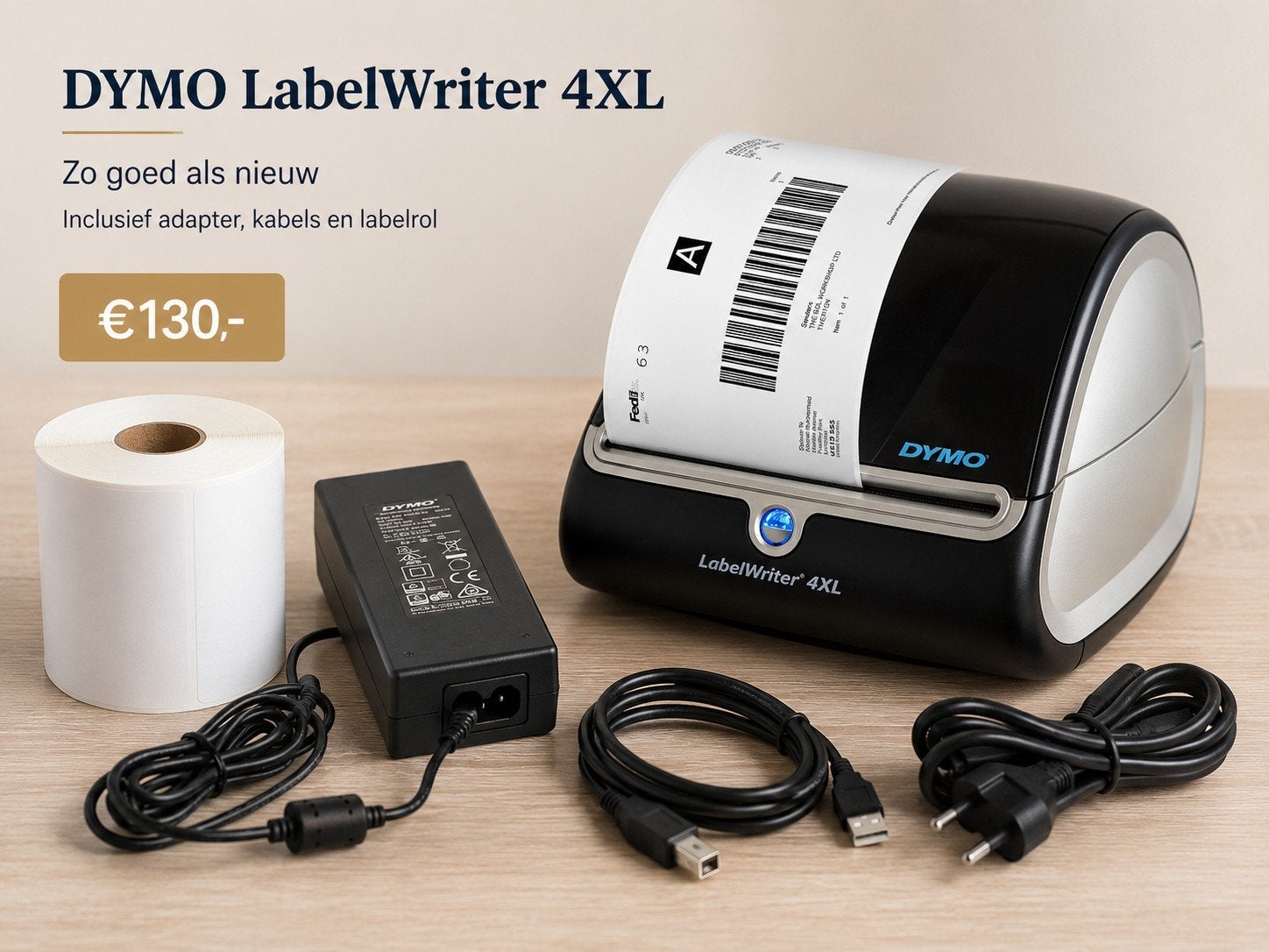 DYMO LabelWriter 4XL labelprinter zo goed als nieuw, Computers en Software, Labelprinters, Ophalen of Verzenden, Zo goed als nieuw