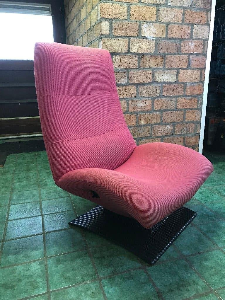 Artifort F773 Wave design fauteuil met voetenbank F771, Ophalen, Gebruikt, 75 tot 100 cm, Nvt
