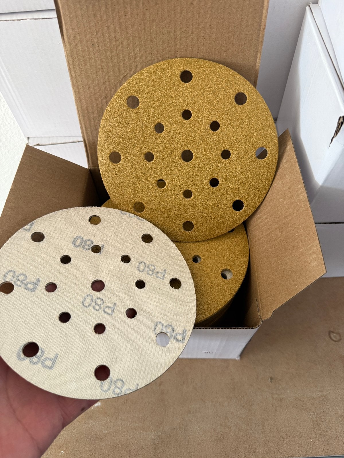 Schuurpapier klittenband 150mm 17 stofgaten nieuw 50 stuks, Ophalen of Verzenden, Nieuw
