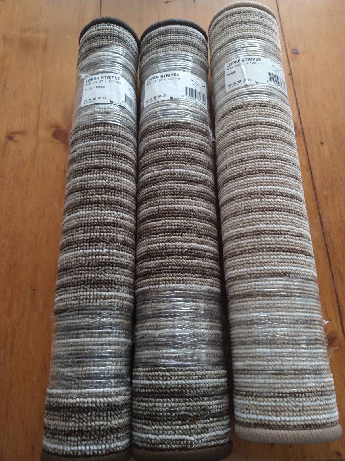 Loper Stripes - Nieuwe lopers in beige en bruin/beige, Ophalen, 100 tot 150 cm, Nieuw, 50 tot 100 cm