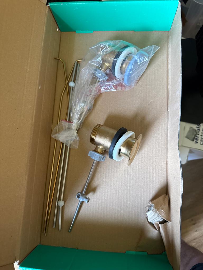 2 keer afvoerplug Hansgrohe polished gold, Ophalen of Verzenden, Nieuw, Koper, Kraan