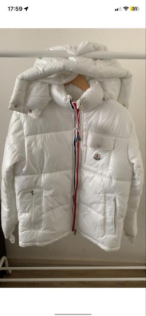 Witte Moncler winterjas, Ophalen of Verzenden, Zo goed als nieuw, Overige maten, Wit