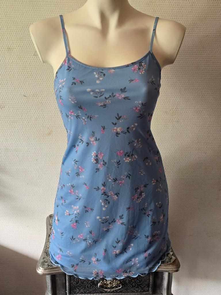 Shein dames Bloemenprint Jurk - Maat S, Blauw, Ophalen of Verzenden, Maat 36 (S), Gedragen
