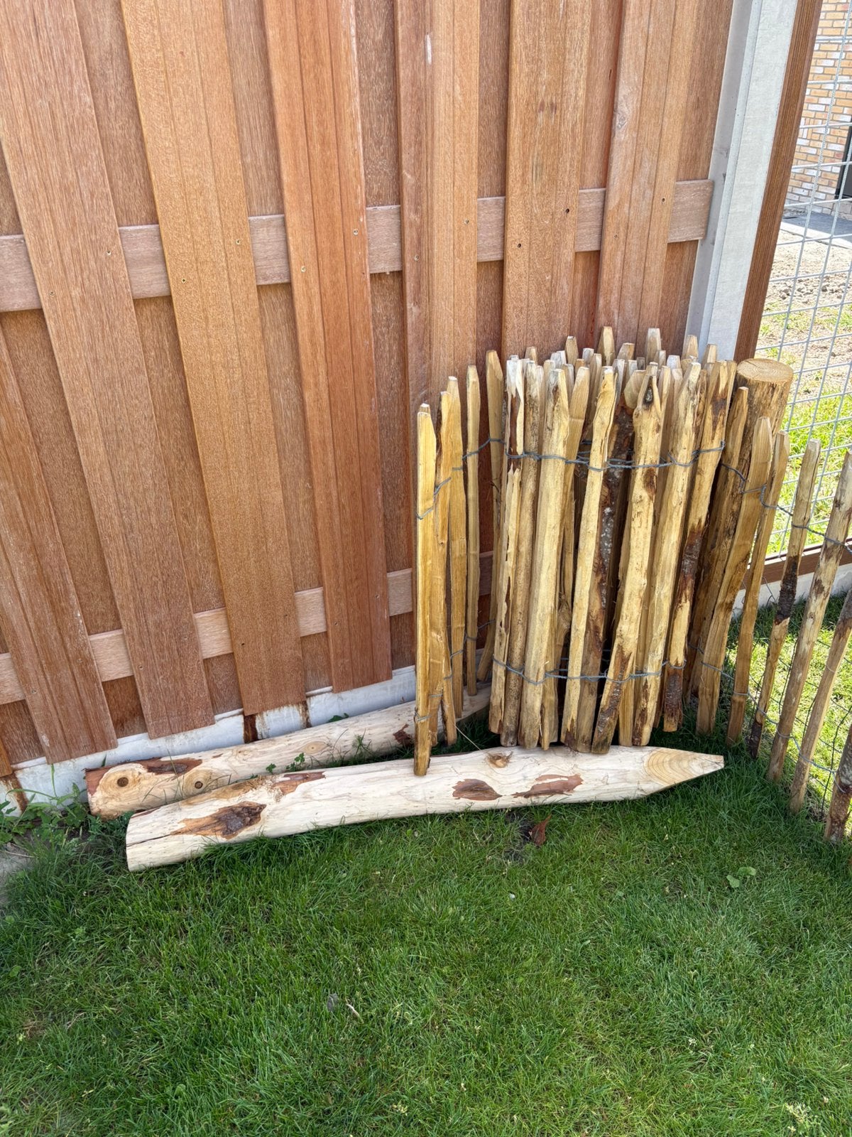 Schapenhek + kastanje palen, Ophalen, 1 tot 2 meter, Minder dan 3 meter, Zo goed als nieuw