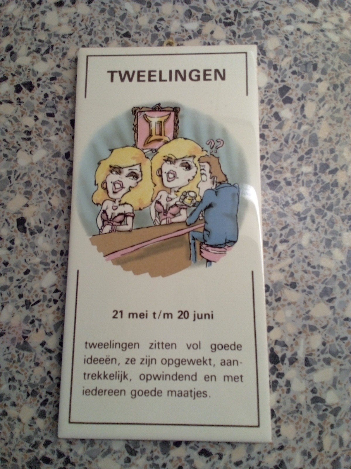 Tegelspreuk Tweelingen - Horoscoop wanddecoratie, Ophalen, Gebruikt