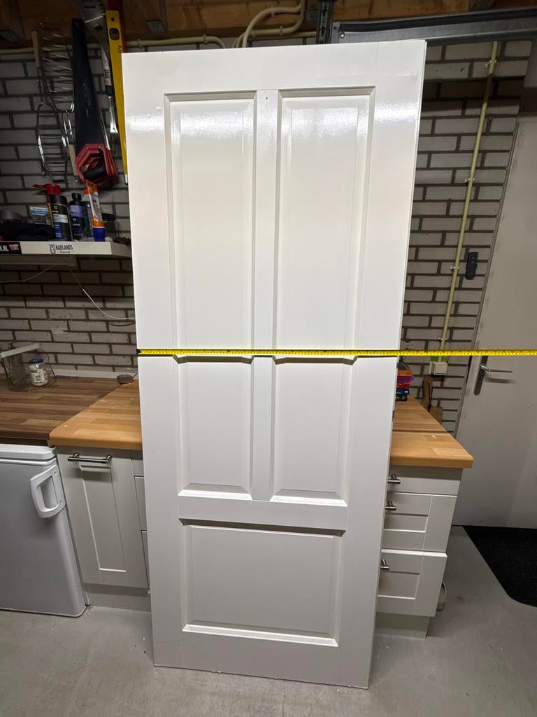 Witte binnendeur, 201,5 cm hoog, 82,5 cm breed, Ophalen, 80 tot 100 cm, Binnendeur, Zo goed als nieuw