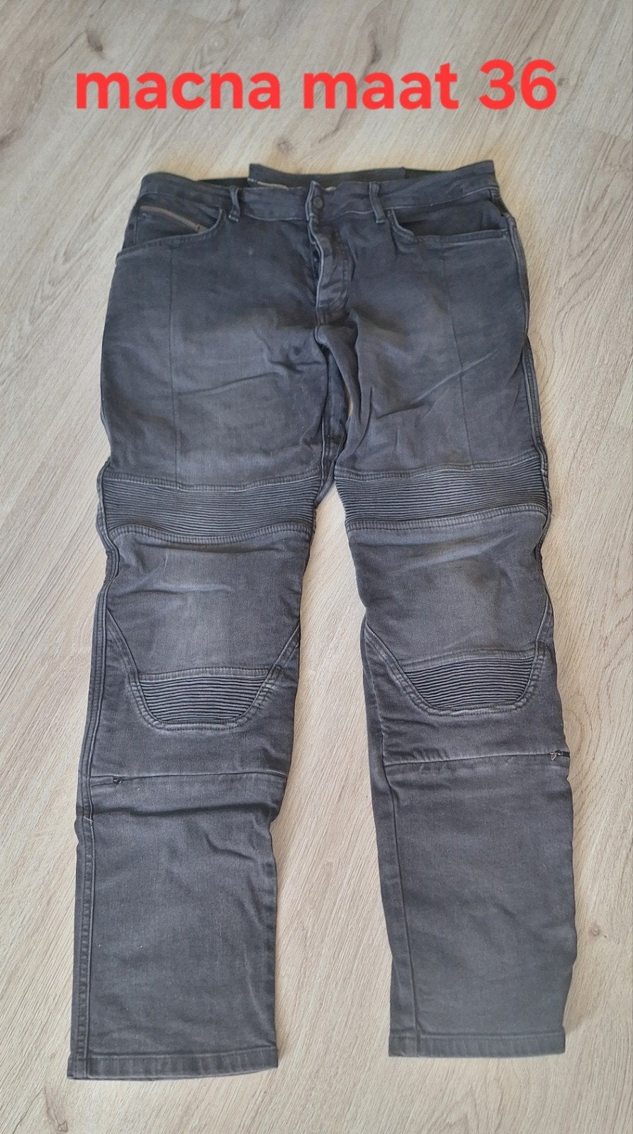 Macna motorbroek maat 36 - Grijze spijkerbroek, Ophalen, Heren, Broek | textiel, Tweedehands