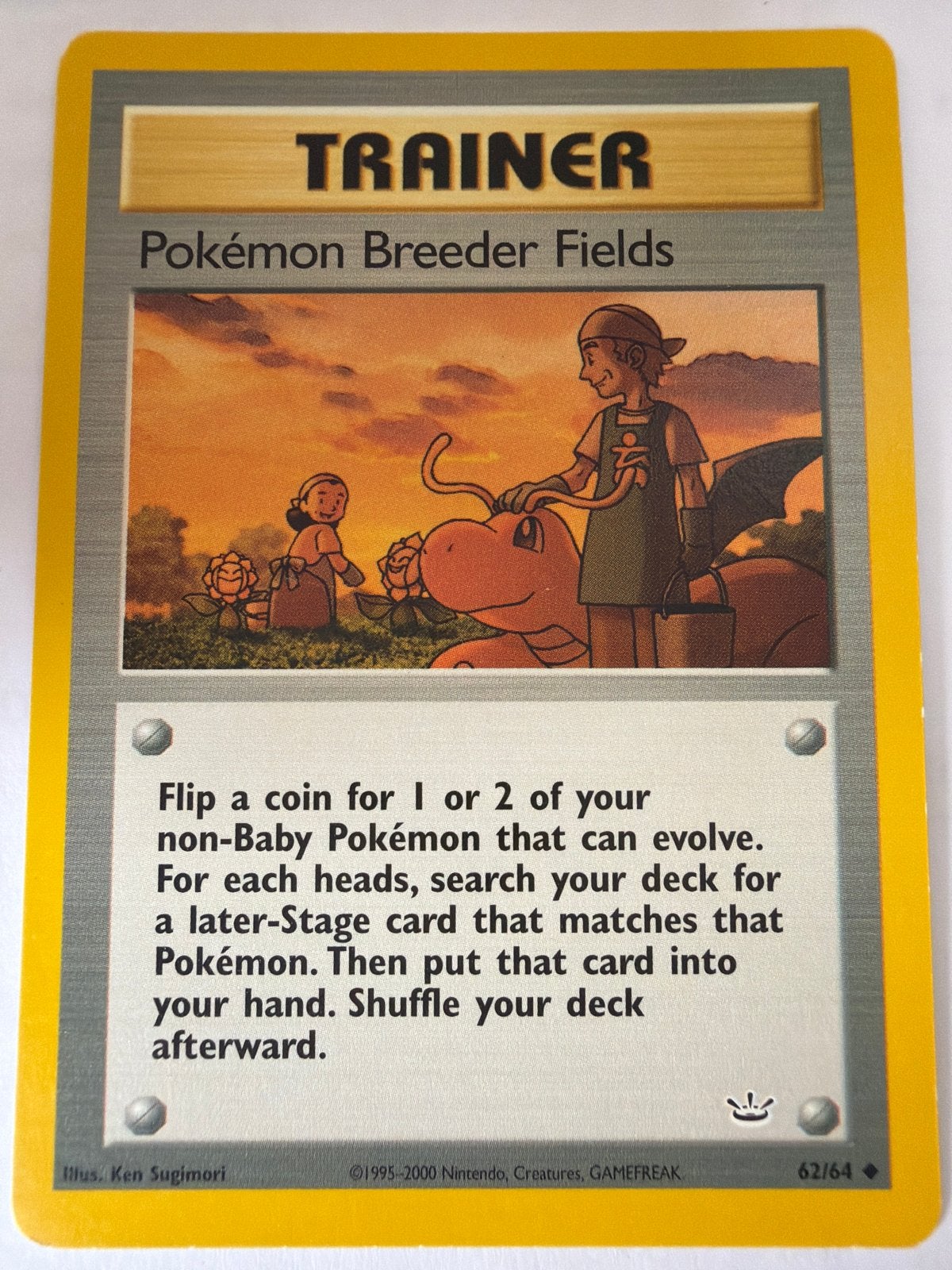 Pokémon Breeder Fields Trainer Kaart 62/64, Ophalen of Verzenden, Gebruikt, Losse kaart