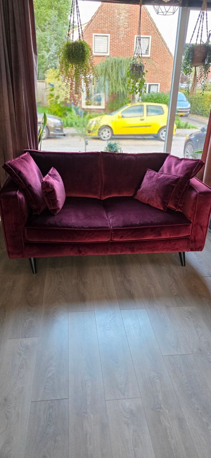 Mooie Goossens Suite Bank Rood / Burgundy 2-zits, Huis en Inrichting, Ophalen, Tweepersoons, 75 tot 100 cm, Zo goed als nieuw