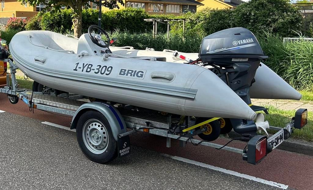 Brig falcon 360 rib met Yamaha 25 efi (2017) zonder trailer, Watersport en Boten, Ophalen, Brig, Zo goed als nieuw, Benzine