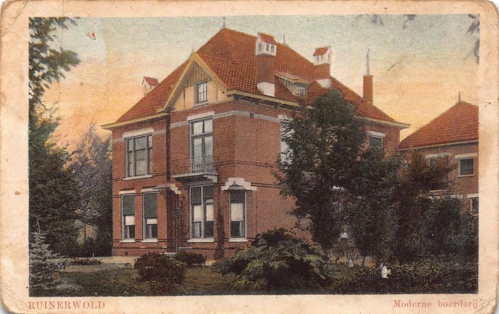 195 Ruinerwold - Moderne Boerderij, Ophalen of Verzenden, 1920 tot 1940, Gelopen, Drenthe