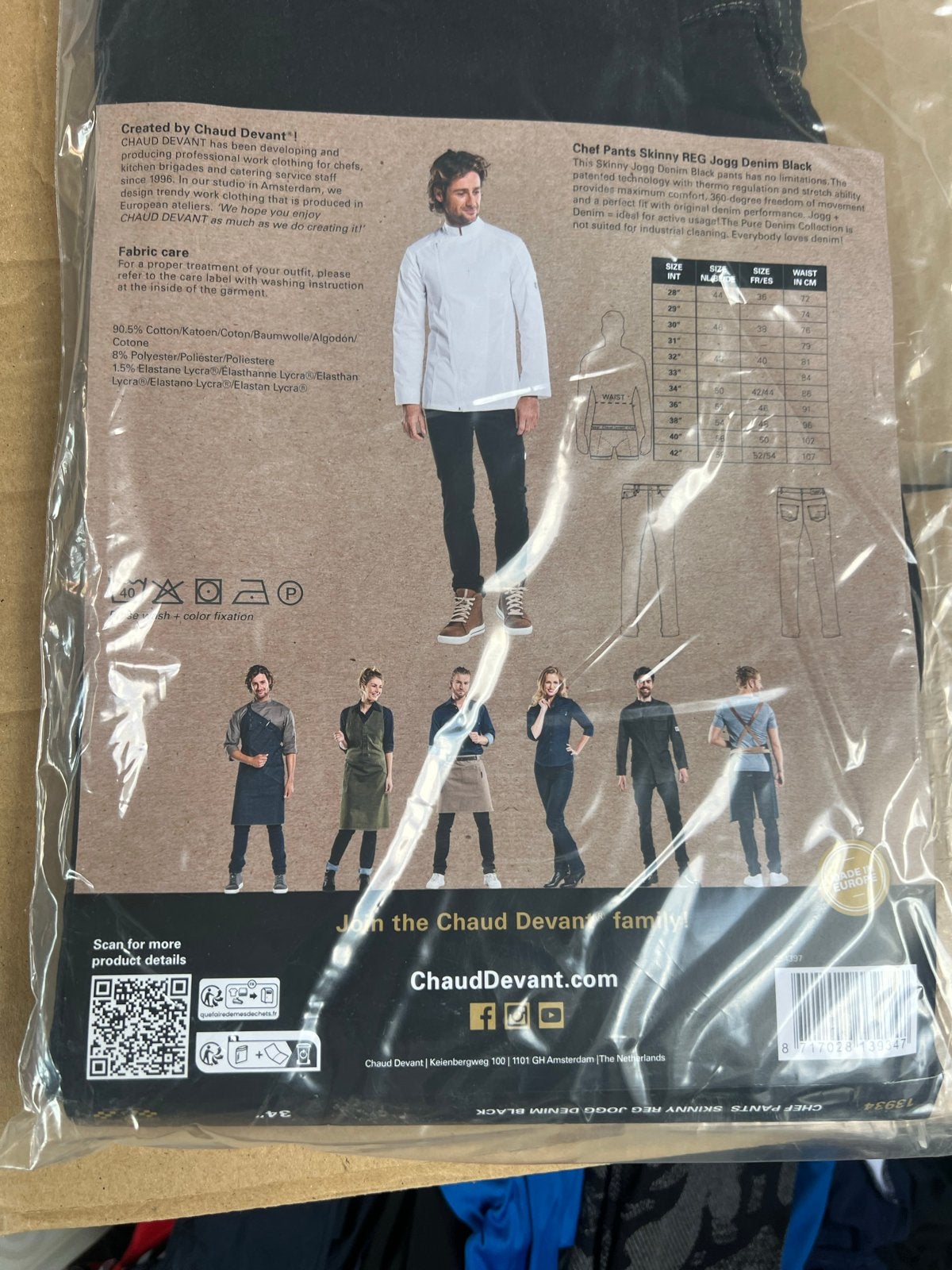 Chaud Devant Chef Pants Skinny REG Jogg Denim Zwart 34", Ophalen of Verzenden, Nieuw, Overige maten, Zwart