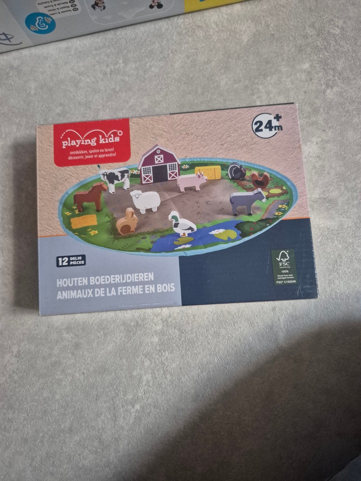 Houten boerderijdieren speelset - Playing Kids, Ophalen of Verzenden, Nieuw, Overige typen