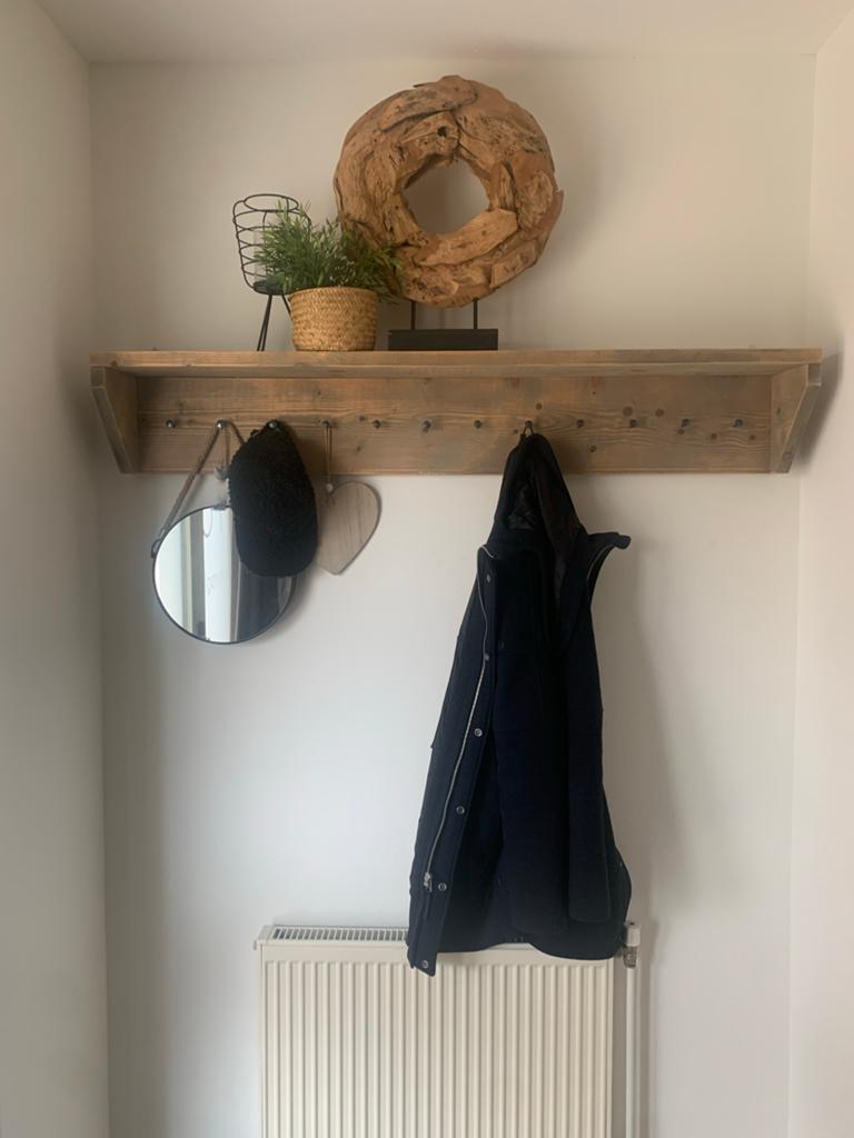 Kapstok van steigerhout, Huis en Inrichting, Woonaccessoires | Kapstokken, 100 tot 150 cm, Zo goed als nieuw, Hout, Ophalen