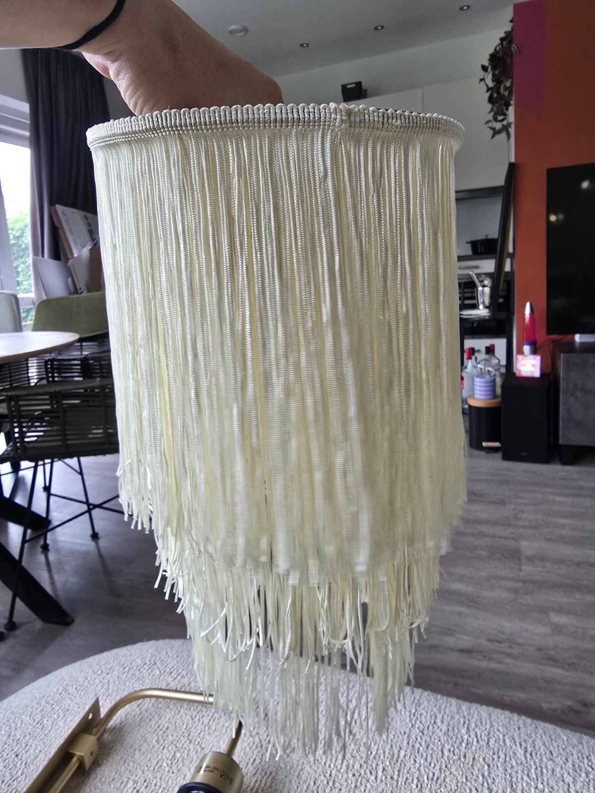 Qazqa Frama WL Gold Cream wandlamp met franjes, Ophalen of Verzenden, Nieuw, Stof, Modern, Bohemian, Art Deco
