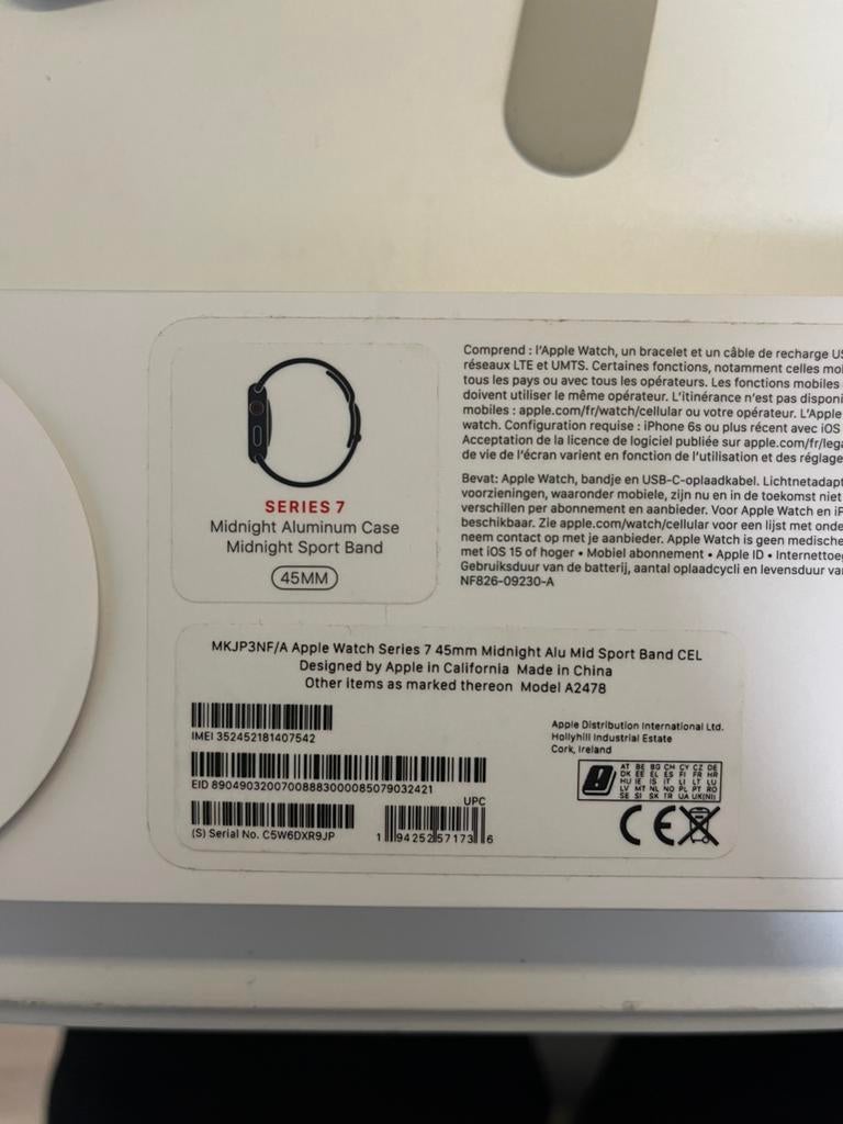Apple Watch Series 7 45mm LTE met accessoires, Sieraden, Tassen en Uiterlijk, Smartwatches, Zwart, IOS, Ophalen of Verzenden, Waterdicht