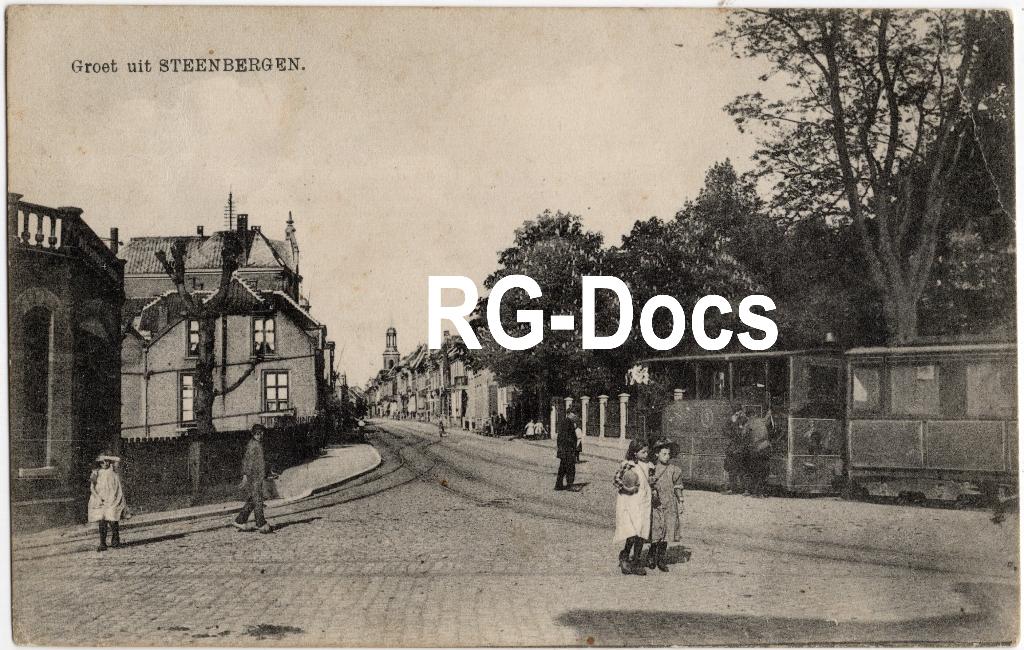 Ansichtkaart - Briefkaart Tram Steenbergen Stoomtram ca.1910, Ophalen of Verzenden, Voor 1920, Gelopen, Noord-Brabant