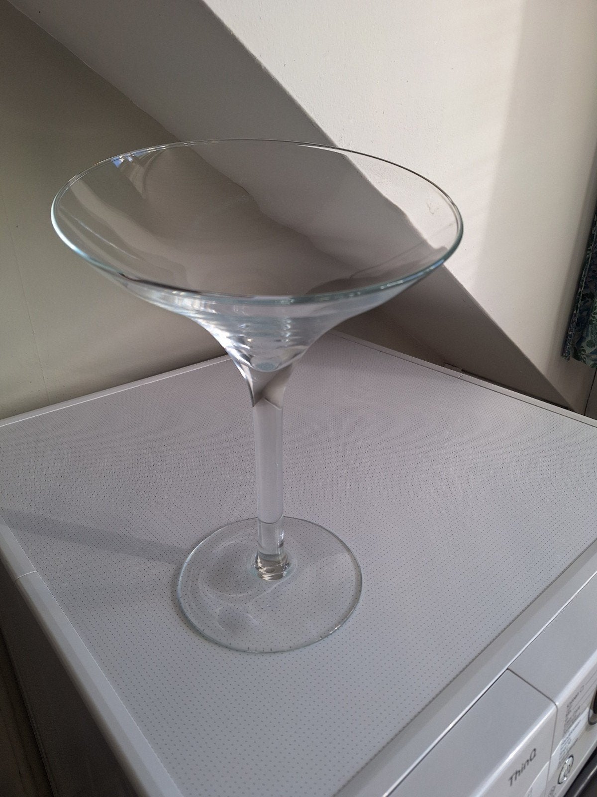 Schaal  op voet blank glas, Ophalen of Verzenden