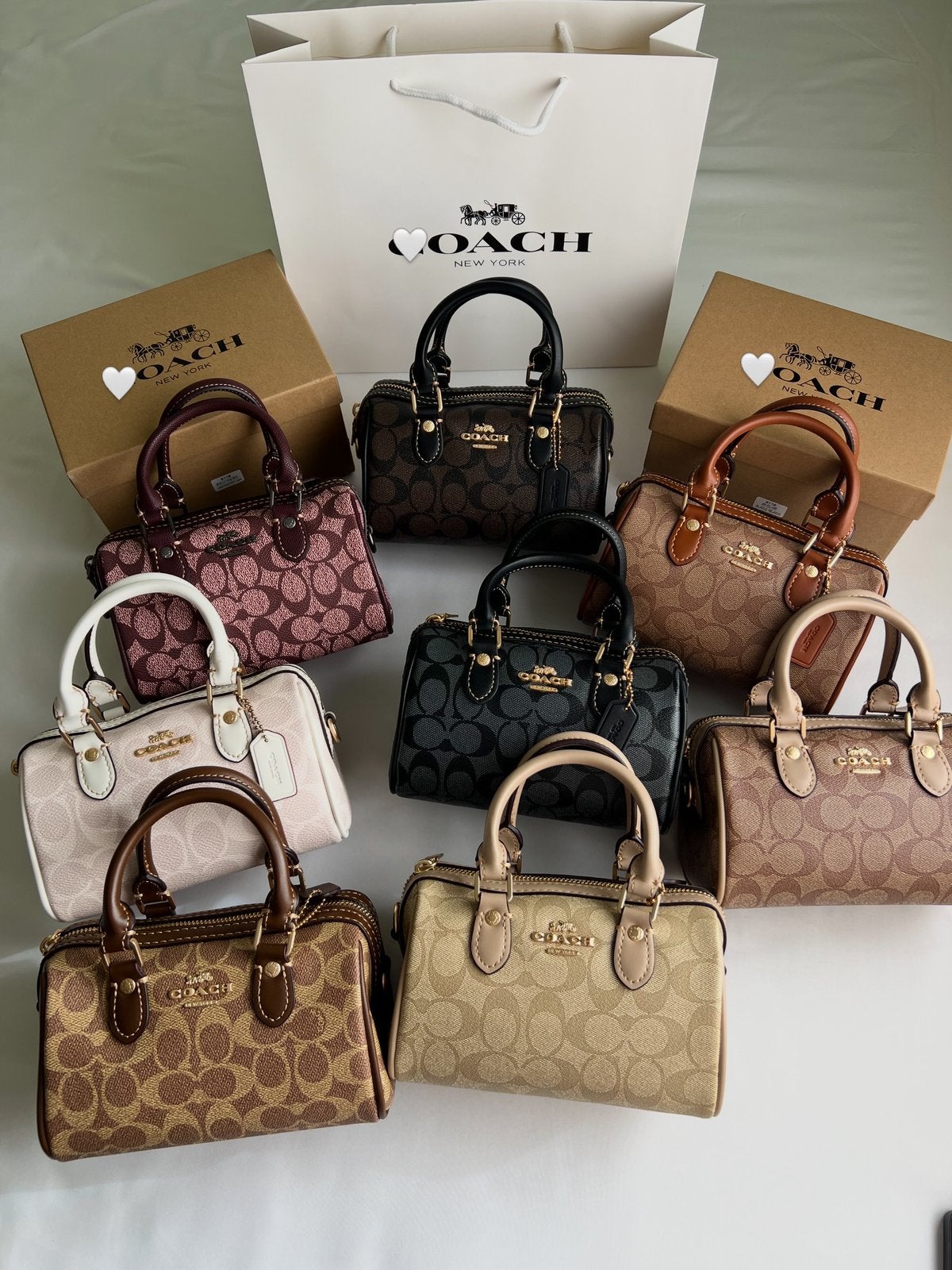 Coach Tas Bag Leer Rowan Tabby Roze Zwart bruin Birkin, Verzenden, Nieuw, Zwart, Handtas