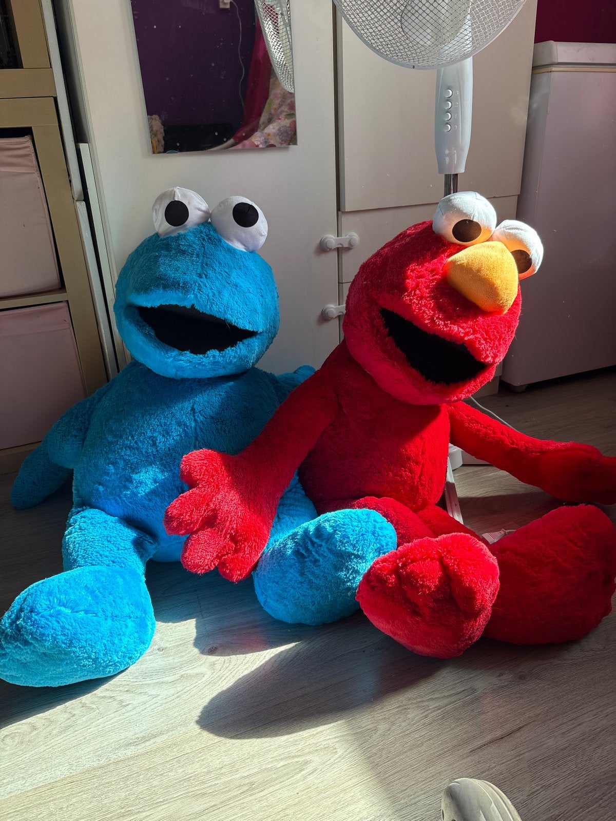 Grote Knuffels: Koekiemonster en Elmo - Sesamstraat, Ophalen, Gebruikt, Overige merken, Overige karakters