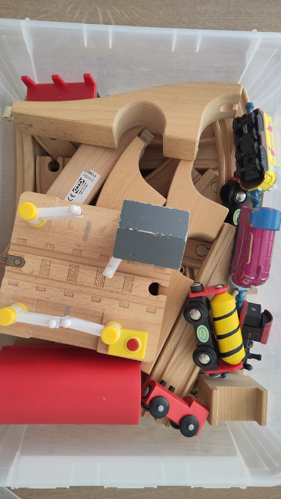 IKEA Lillabo houten treinbaan met treinen, Ophalen of Verzenden, Gebruikt