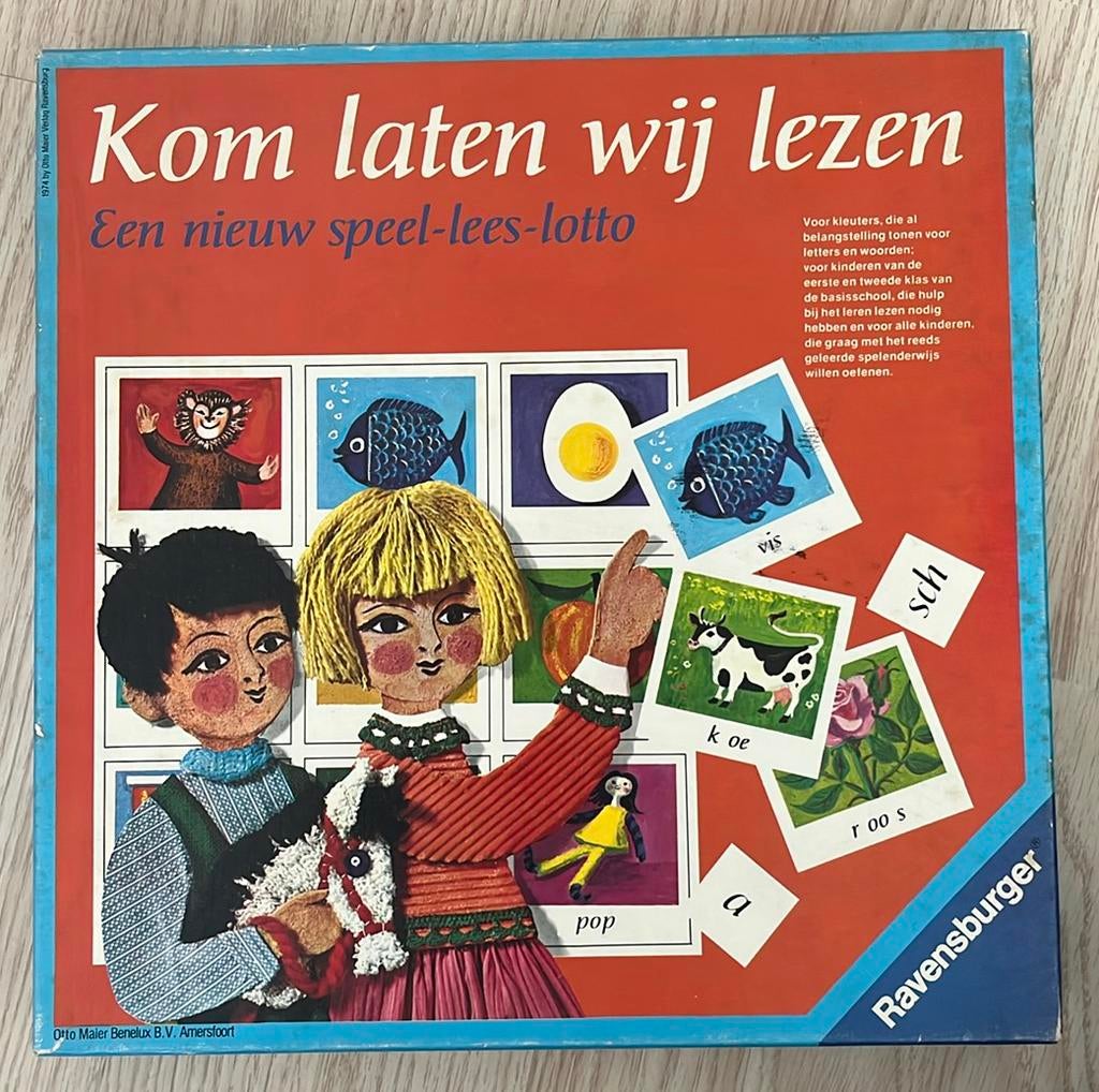 Vintage Leren lezen spel - Kom laten wij lezen, Ophalen of Verzenden, Zo goed als nieuw, Taal en Lezen