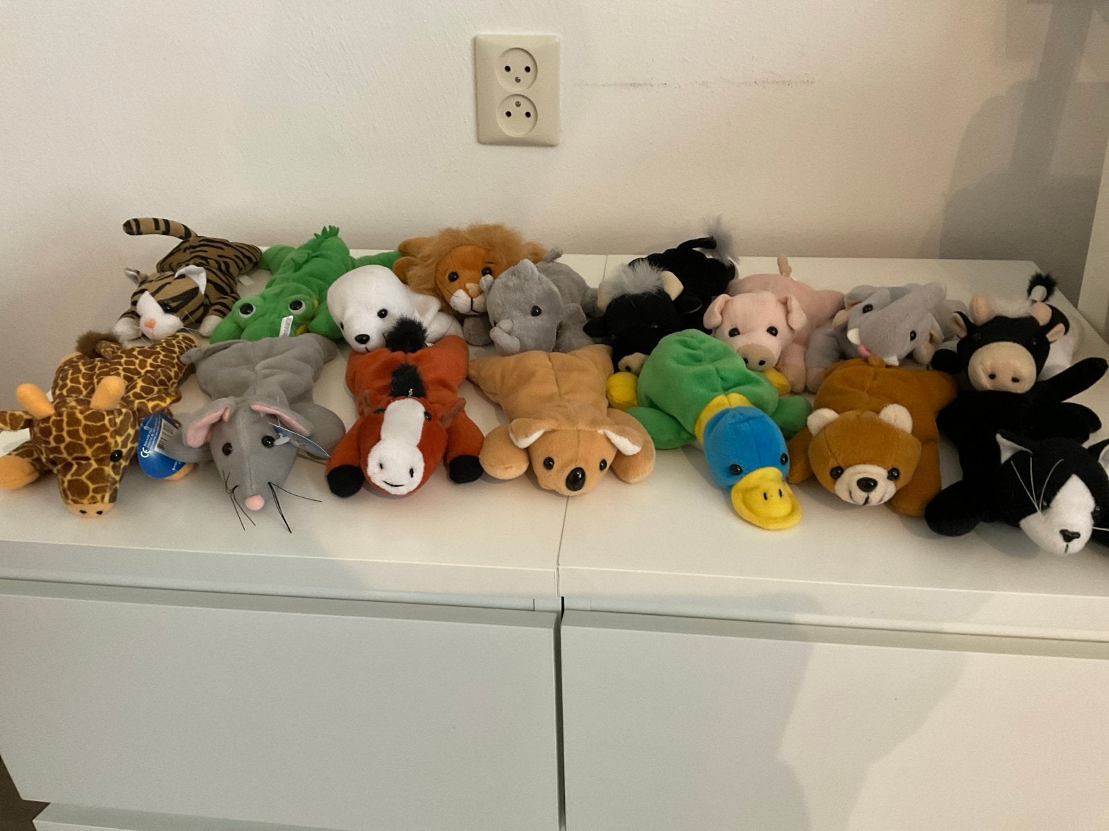 16 kleine Super de Boer knuffeltjes - wasbaar, Gebruikt, Overige merken, Ophalen of Verzenden, Wasbaar