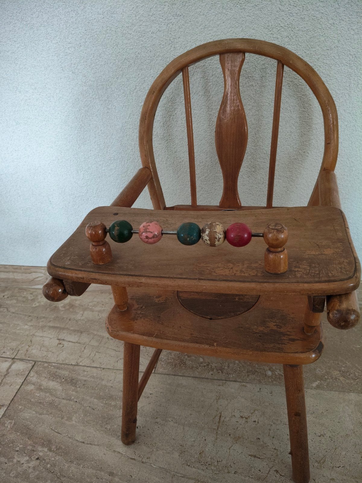 Vintage Kibofa Kinderstoel - Houten Eetstoel, Ophalen, Gebruikt, Overige typen, Afneembaar eetblad