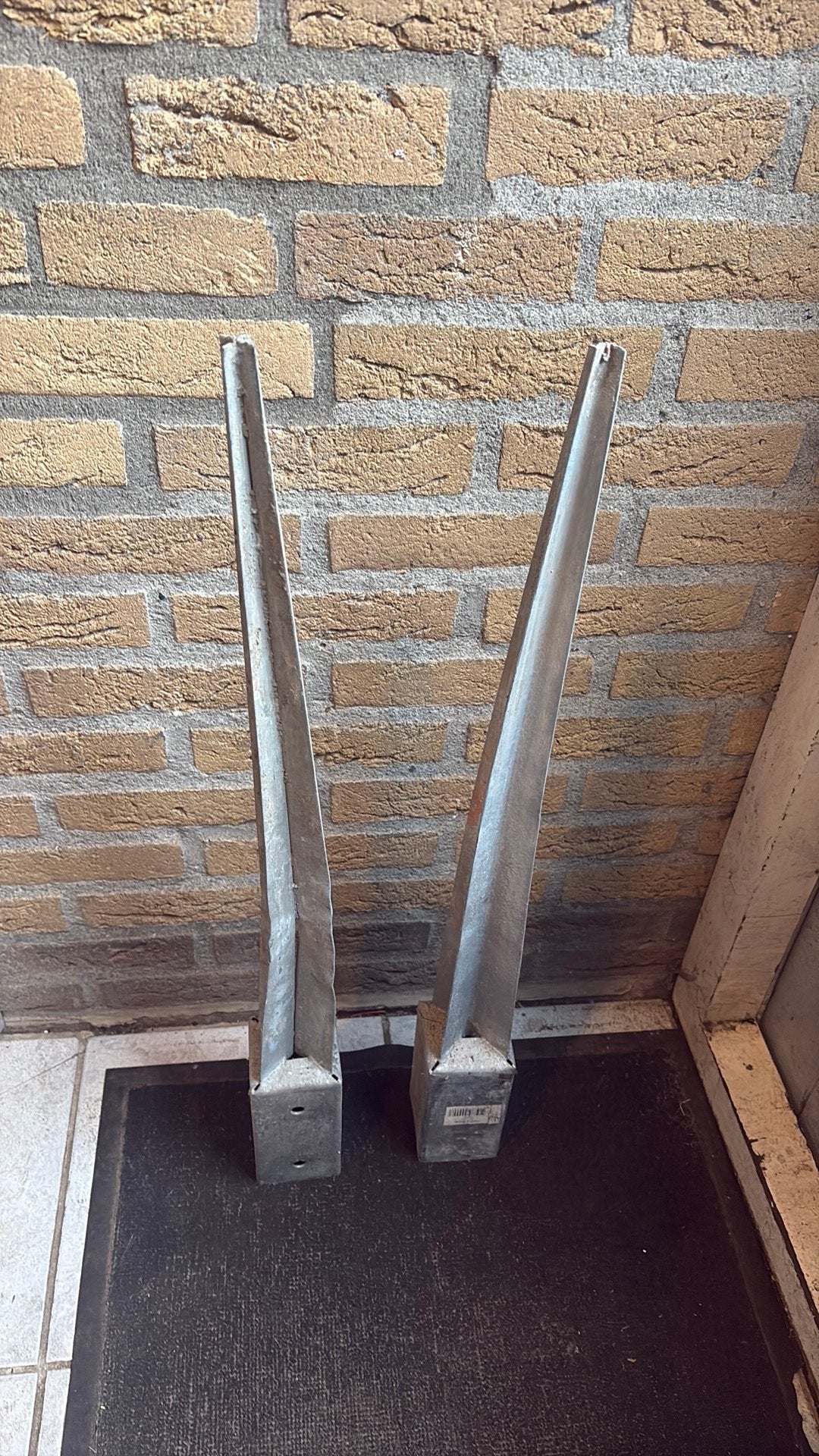 Paalpunt verzinkt 7x7 cm - Genax, Tuin en Terras, Palen, Balken en Planken, Ophalen of Verzenden, Gebruikt, Minder dan 180 cm